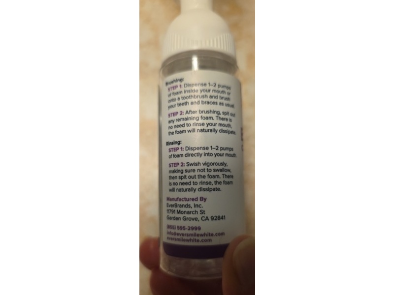 EverSmile OrthoFoam Braces Cleaning Foam, Fresh Mint, 1.69 fl oz/50 mL
