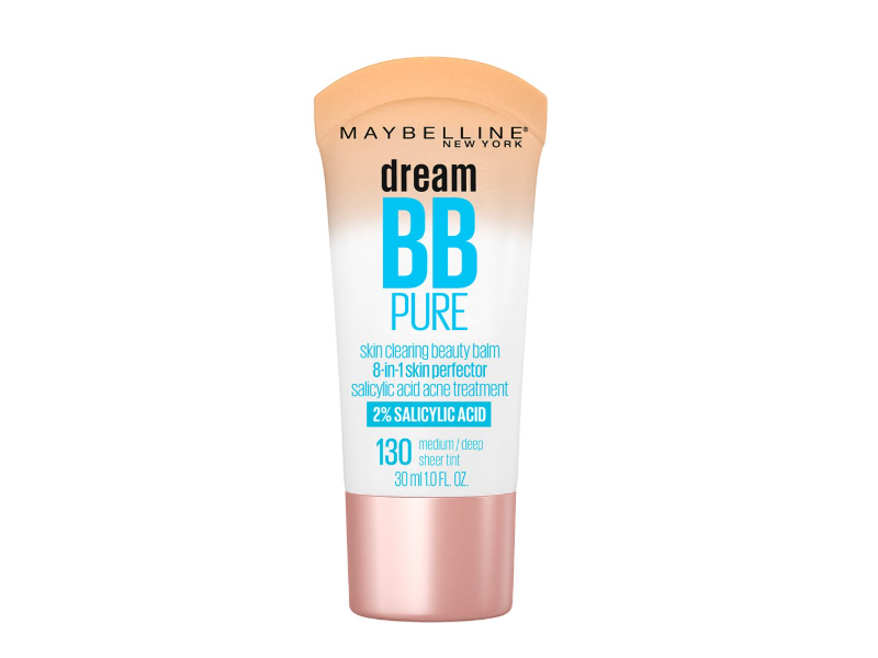 Maybelline New York Dream Pure Skin Clearing BB Cream, 130 Medium/Deep, 2% Salicylic Acid, 1.0 fl oz/30 mL