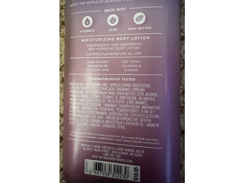 Bath & Body Works Aroma Calming Skies Moisturizing Body Lotion, Lavender & Peppermint, 6.5 fl oz/192 mL