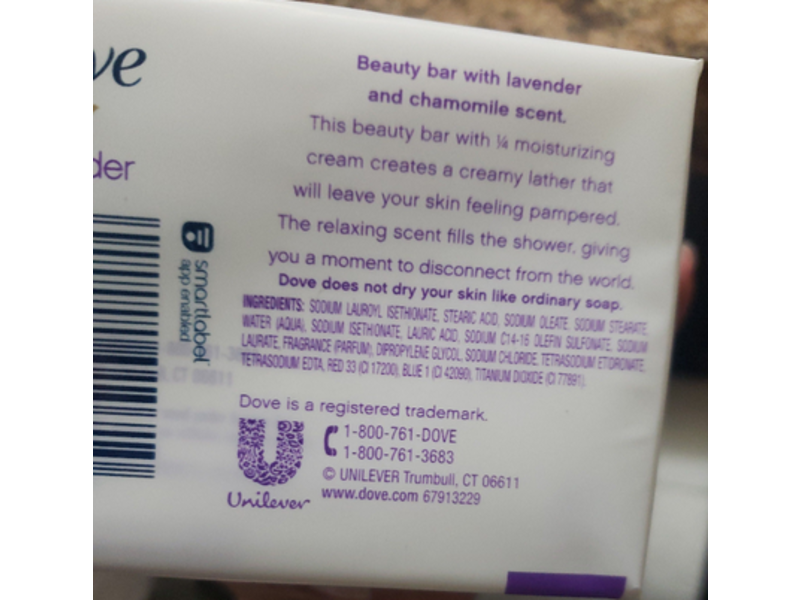 Dove Relaxing Beauty Bar, Lavender, 3.75 oz