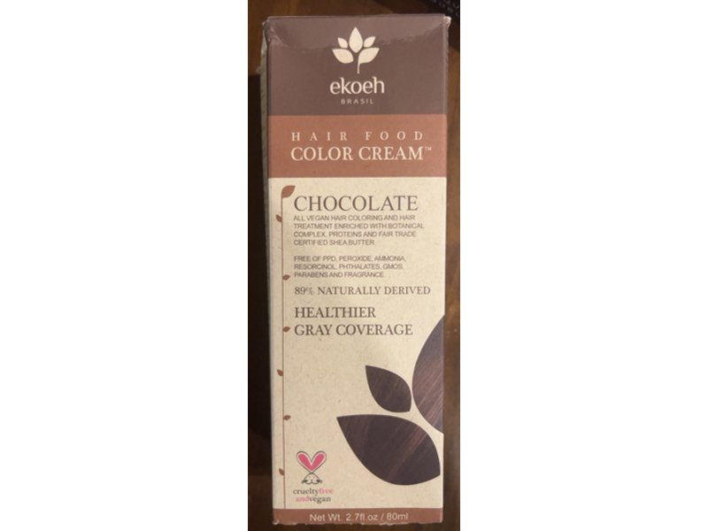 Ekoeh Brasil Hair Food Color Cream, Chocolate, 2.7 fl oz/80 mL