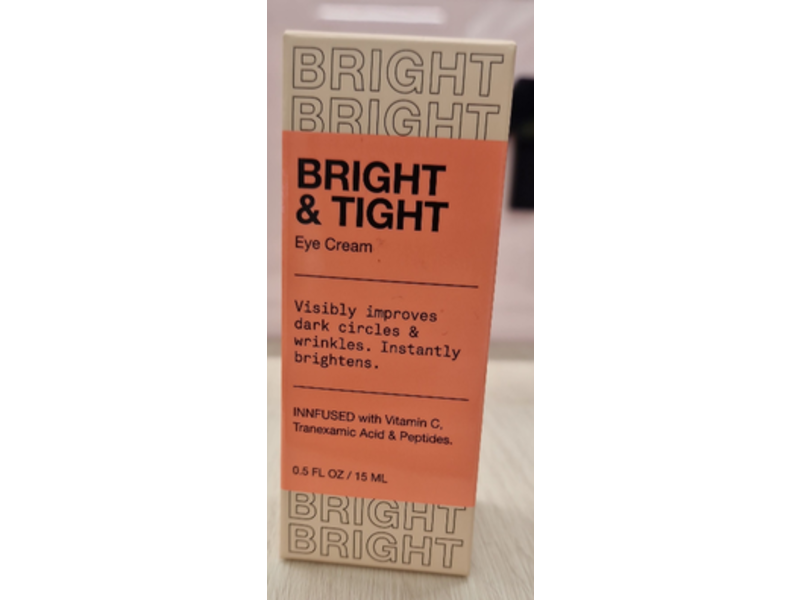 Innbeauty Project Bright & Tight Eye Cream, Vitamin C + Tranexamic Acid & Peptides, 0.5 fl oz/15 mL