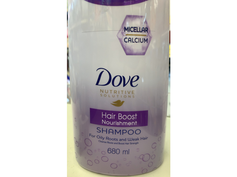 Dove Hair Oily & Weak Hair Shampoo, Hair Boost Nourishment, 680 mL