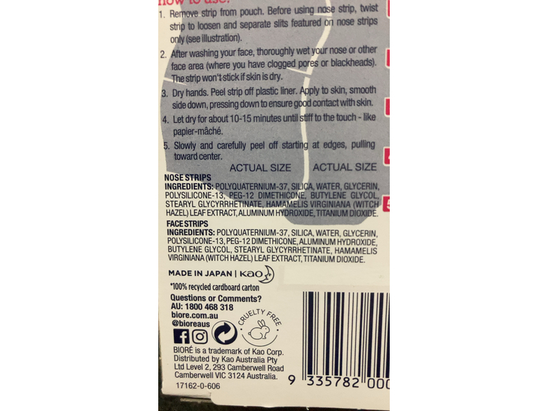 Biore Nose + Face Deep Cleansing Pore Strips Duo, Blackhead, 14 Count