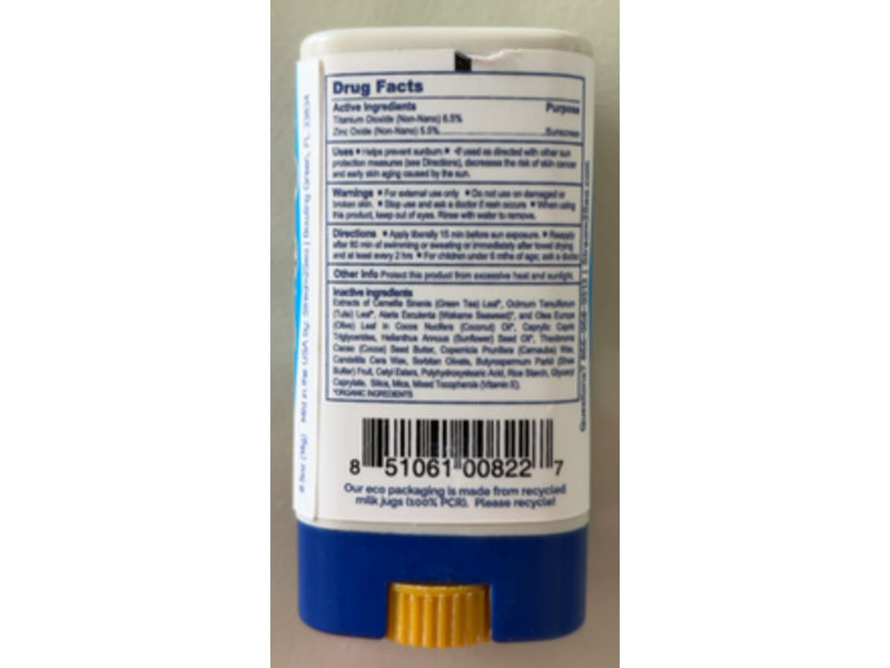 Stream2Sea Eco Stick Sunscreen Stick, SPF 35+, 0.5 oz/14 g