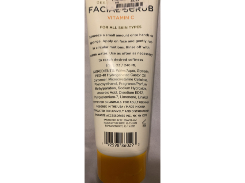 Livegreen Deeply Cleansing Facial Scrub, Vitamin C, 8.1 fl oz/240 mL