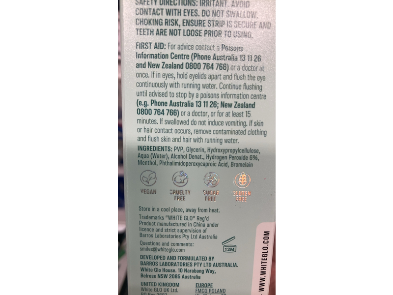 White Glo Advanced Whitening Strips, 20 Count