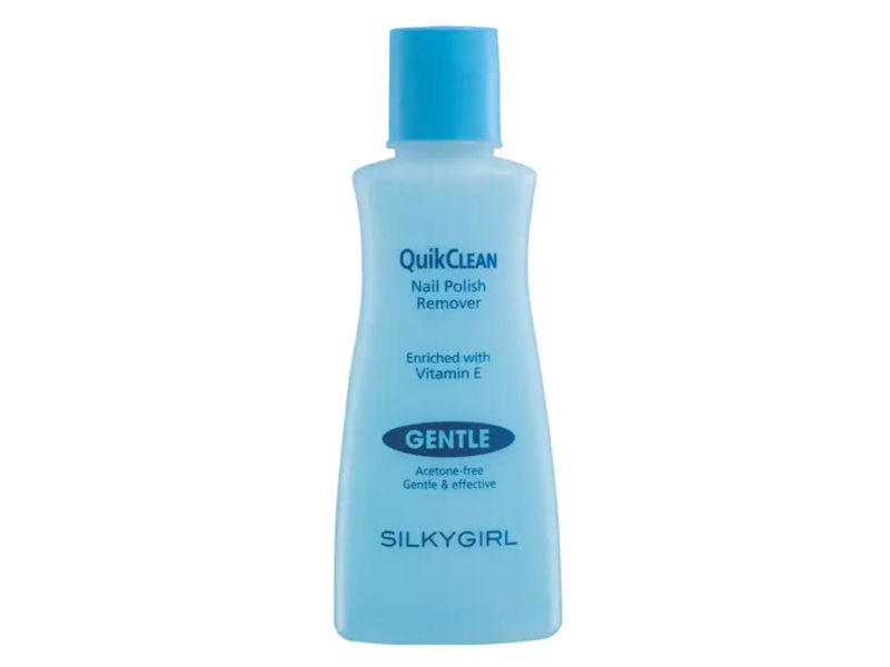 Silkygirl Quik Clean Nail Polish Remover, Gentle, Vitamin E, 85 mL