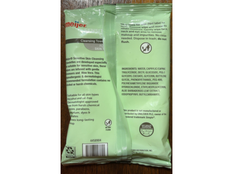 Meijer Cleansing Towelettes, 10 Counts