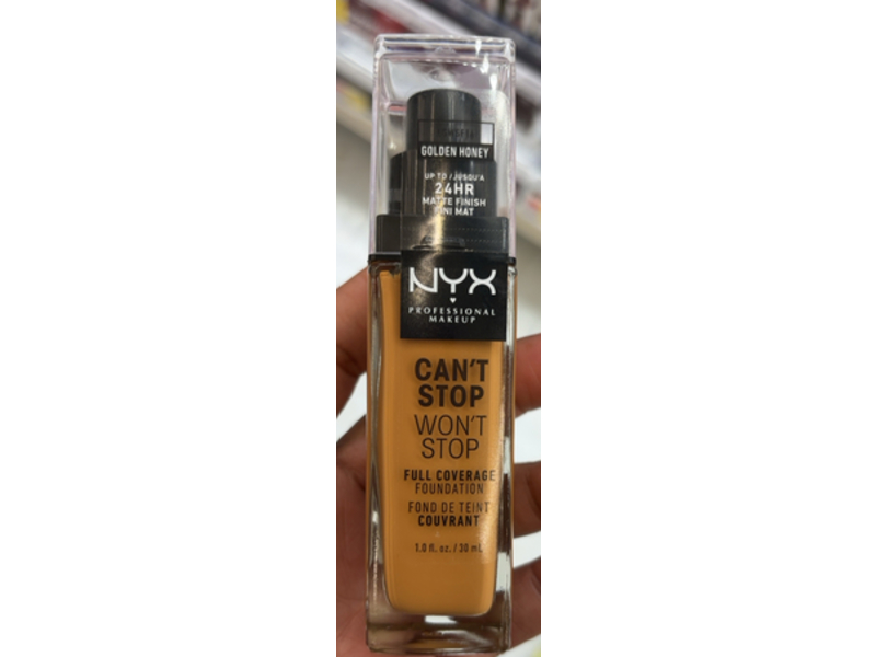 NYX Professional Makeup Can't Stop Won't Stop Foundation, Golden Honey, 1 fl oz/30 mL
