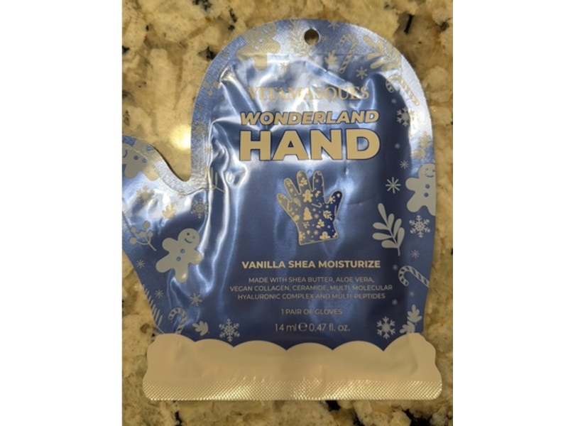 Vitamasques Wonderland Hand Mask, Vanilla Shea Moisturizer, 0.47 fl oz/14 mL, 1 Pair
