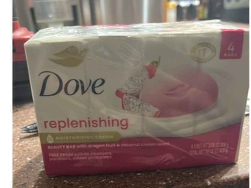 Dove Beauty Bar Soap, Replenishing, 15 oz/425 g, Pack Of 4