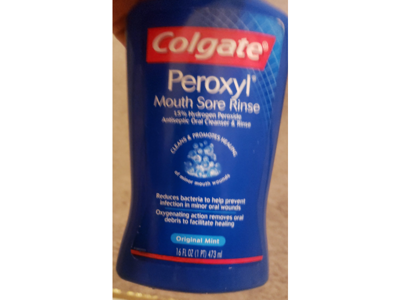 Colgate Peroxyl Mouth Sore Rinse, Original Mint, 16 fl oz/473 mL