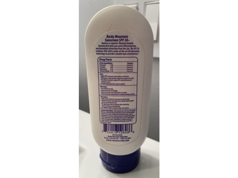 Rocky Mountain Sunscreen, SPF 50, 6 fl oz/177 mL