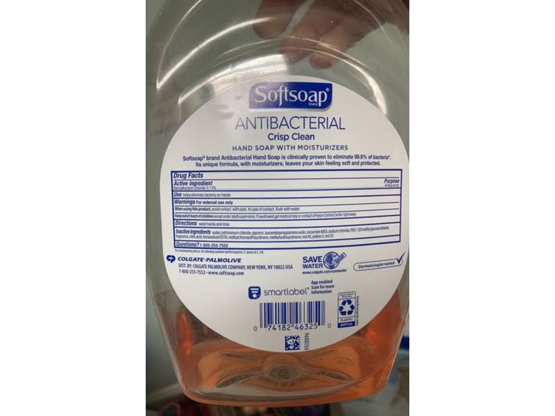 Softsoap Antibacterial Hand Soap With Moisturizers, Crisp Clean, Refill, 50 fl oz/1.47 L, Pack Of 2