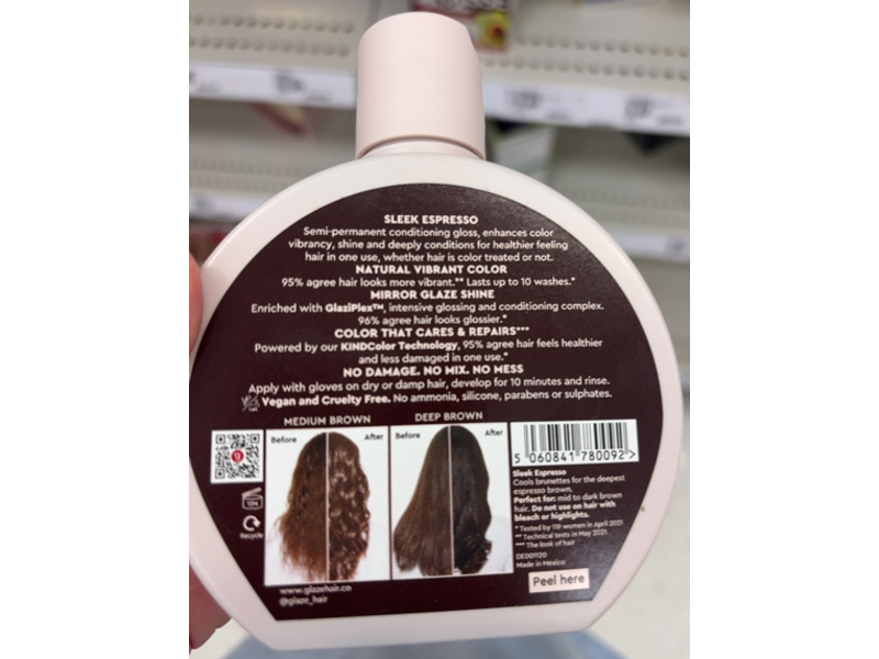 Glaze Super Color Conditioning Gloss, Sleek Espresso, 6.4 fl oz/190 mL