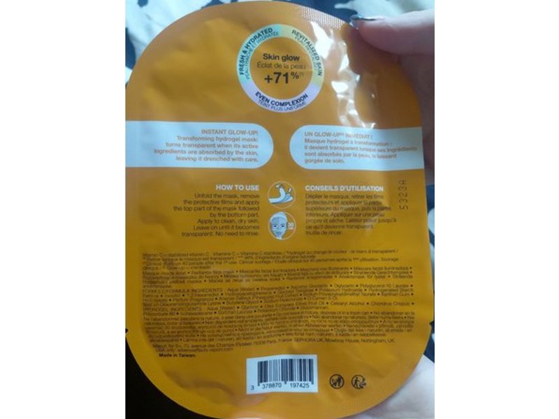 Sephora Transformation Glow Mask, Vitamin C, 1 Count