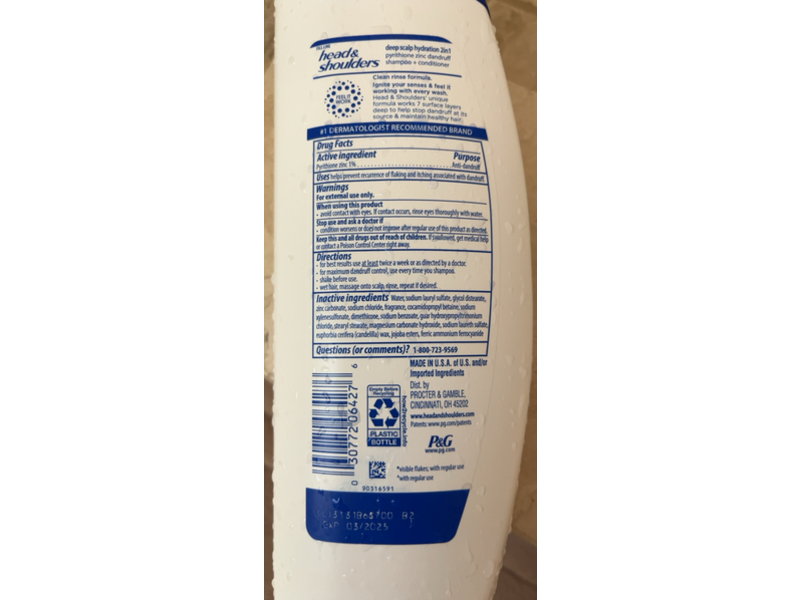 Head & Shoulders 2 In 1 Deep Scalp Hydration Dandruff Shampoo + Conditioner, 12.5 fl oz/370 mL