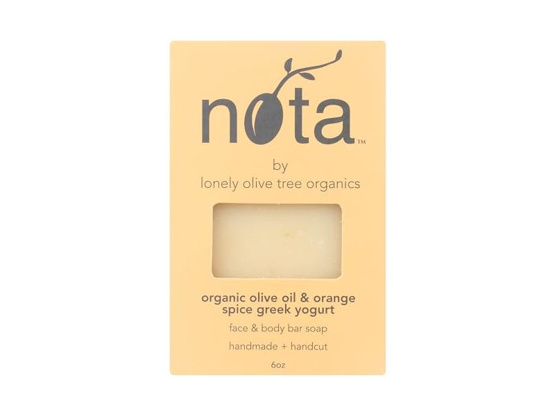 Nota By Lonely Olive Tree Organics Face & Body Bar Soap, Olive Oil & Greek Yogurt, 6 oz