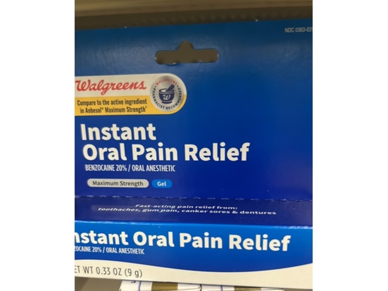 Walgreens Instant Oral Pain Relief Gel, 0.33 oz/9 g