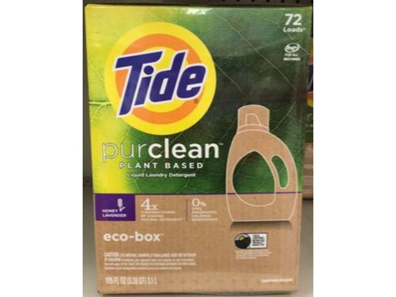 Tide Purclean Plant Based Liquid Laundry Detergent, 72 Loads, 105 fl oz/3.1 L