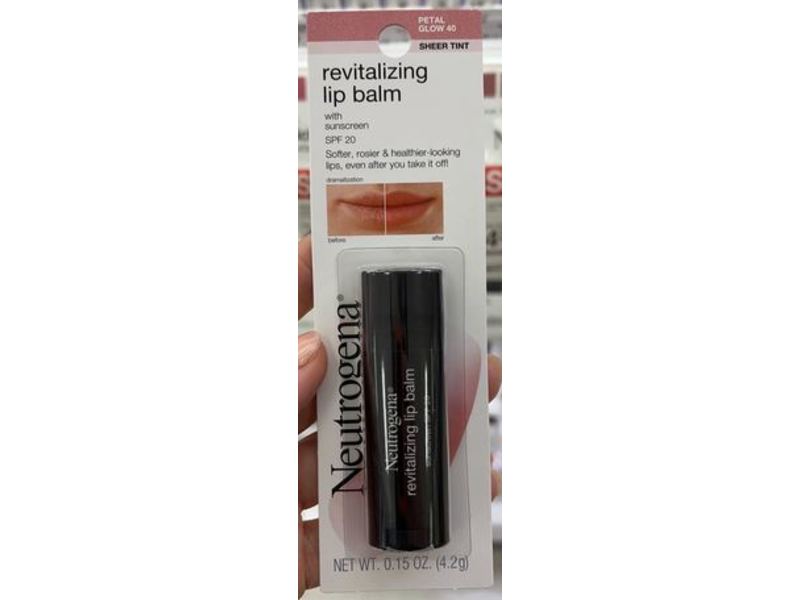 Neutrogena Revitalizing Lip Balm, SPF 20, Petal Glow (40), 0.15 oz/4.2 g