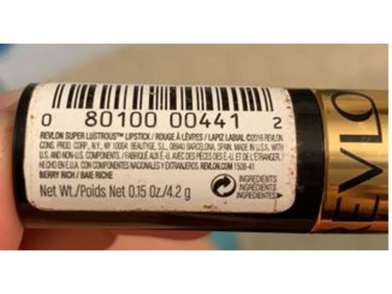 Revlon Super Lustrous Lipstick, Berry Rich, 0.15 oz/4.2 g