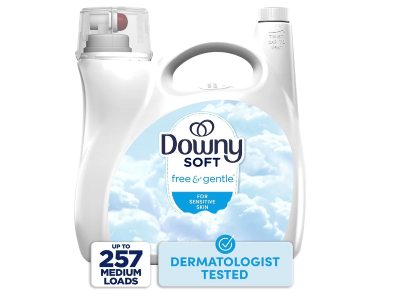 Downy Soft Liquid Fabric Softener, Free & Gentle, 257 Loads, 150 fl oz/4.45 L