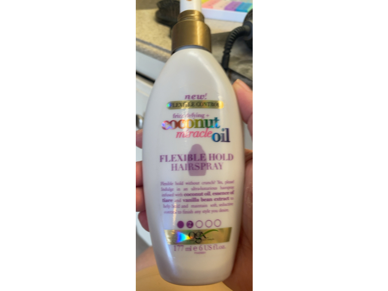 OGX Flexible Hold Hairspray, Coconut Miracle Oil, 6 fl oz/177 mL