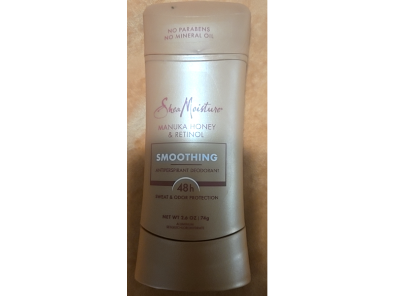 Shea Moisture Smoothing Antiperspirant Deodorant, Manuka Honey & Retinol, 2.6 oz/74 g, Pack Of 2