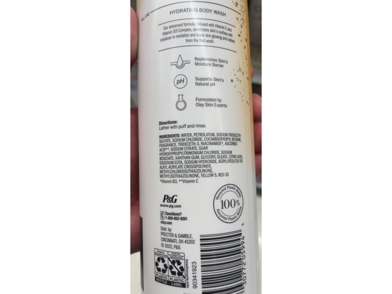 Olay Hydrating Body Wash, Vitamin C, 20 fl oz/591 mL