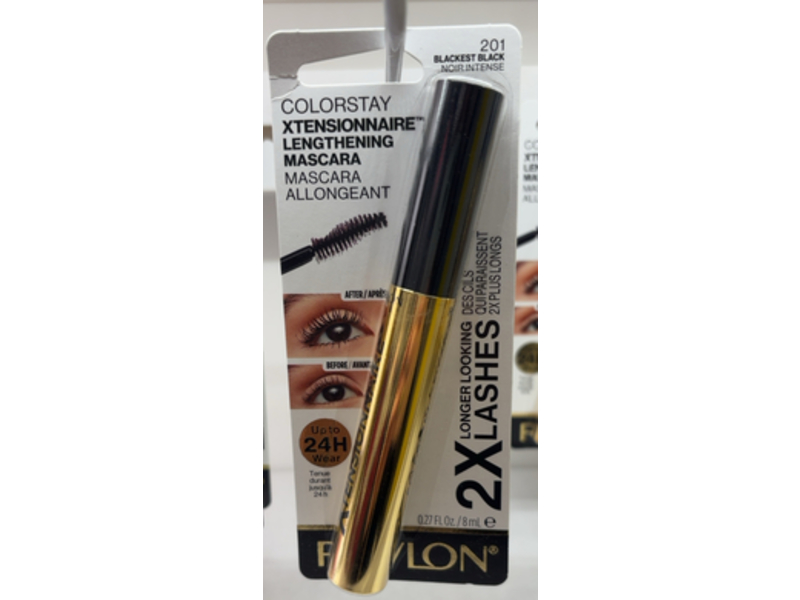 Revlon Colorstay Xtensionnaire Lengthening Mascara, 201 Blackest Black, 0.27 fl oz/8 mL