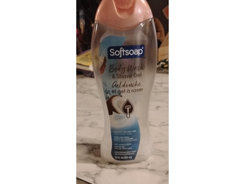 Softsoap Shave Gel & Body Wash, Rich Coconut, 20 fl oz/591 mL