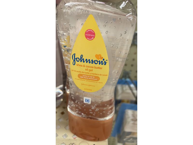 Johnson's Shea & Cocoa Butter Oil Gel, 6.5 fl oz/192 mL