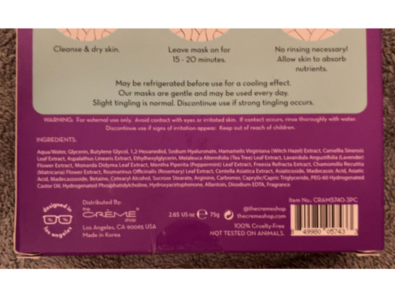 The Creme Shop Be Clear Skin Animated Kitten Face Mask, 2.65 oz/75 g, Pack Of 3