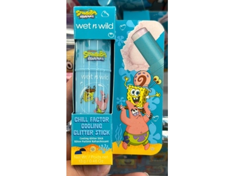wet n wild SpongeBob SquarePants Cooling Glitter Stick, Chill Factor, 0.46 oz/13 g