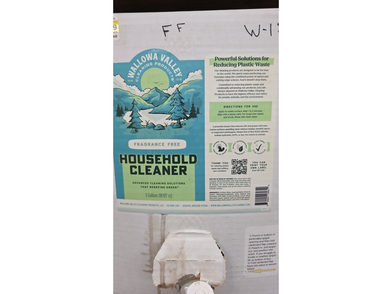 Wallowa Valley Household Cleaner, Fragrance Free, 5 Gallons