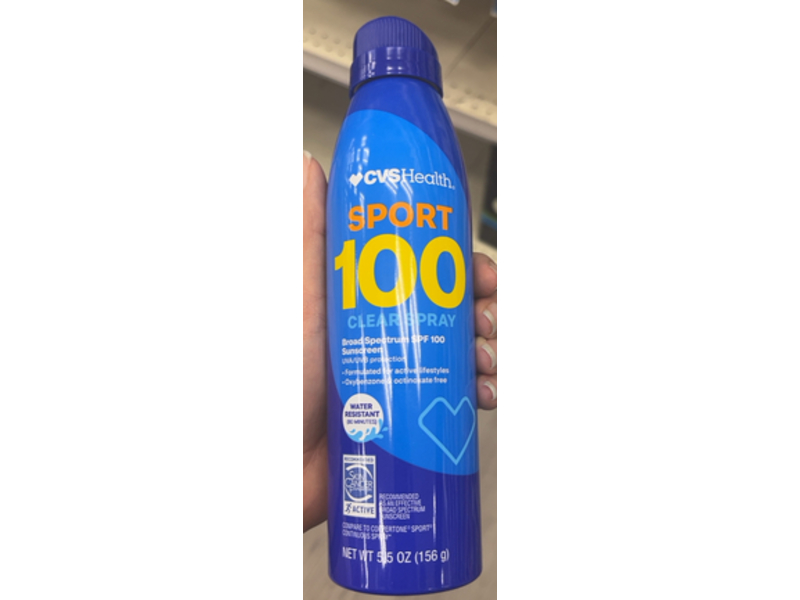 CVS Health Sport Clear Spray, SPF 100, 5.5 oz/156 g