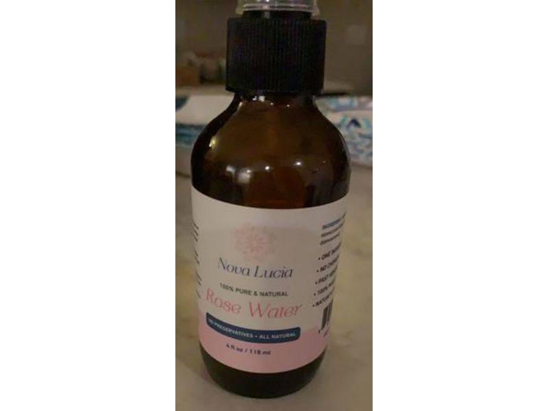 Nova Lucia 100% Pure & Natural Rose Water, 4 fl oz/118 ml