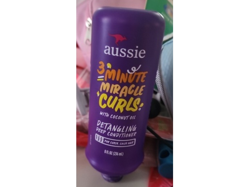 Aussie 3 Minute Miracle Curls Detangling Deep Conditioner, Coconut Oil, 8 fl oz/236 mL