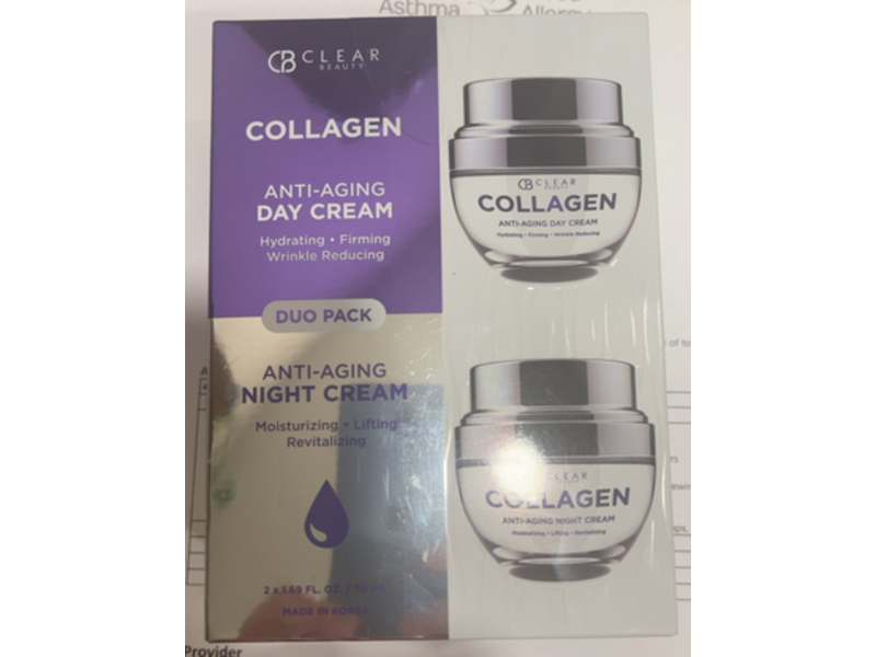 Clear Beauty Collagen Anti-Aging Day/Night Moisturizer Set, 1.68 fl oz/50 mL