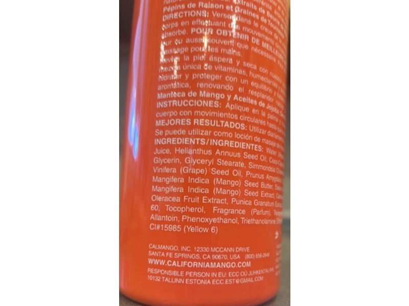 California Mango Hand & Body Lotion, 16.9 fl oz/500 mL