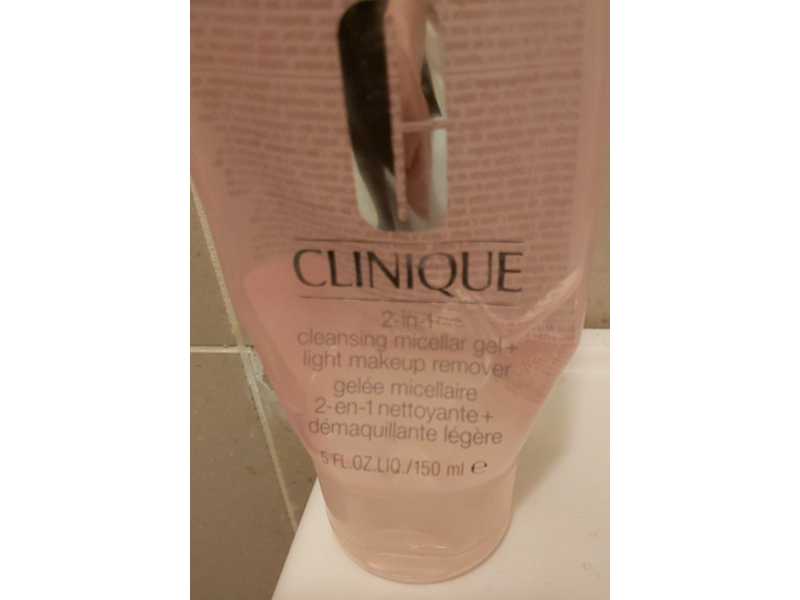 Clinique 2-in-1 Cleansing Micellar Gel + Light Makeup Remover, 5 fl oz/150 mL