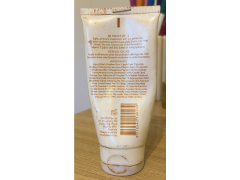 Natio Pure Skin Perfecting BB Cream, SPF 15, Tan, 1.76 oz/50 g