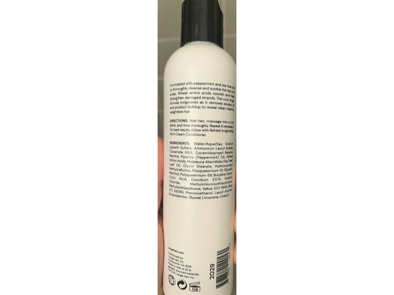 L'ange Tonique Invigorating Mint Hair Shampoo, 8 fl oz/236 mL