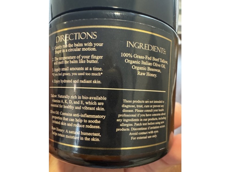Terra Lotus Tallow Honey Balm, Unscented, 4 oz/118 mL