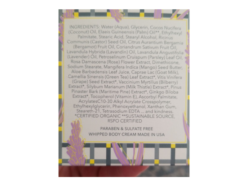 Beekman 1802 Whipped Body Cream, Lavender, 8 fl oz/236 mL