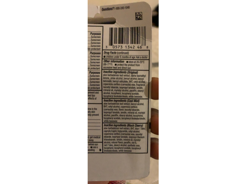 Chapstick Moisturizer 2 In 1 Lipcare, SPF 12, Black Cherry, Cool Mint & Original, Pack Of 3