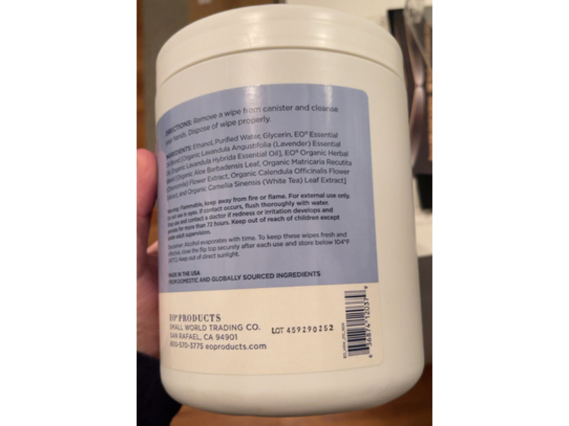 Eo Products Hand Cleansing Wipes, French Lavender, 210 Count