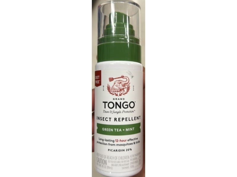 Grand Tongo Insect Repellent, Green Tea + Mint, 3 fl oz/89 mL